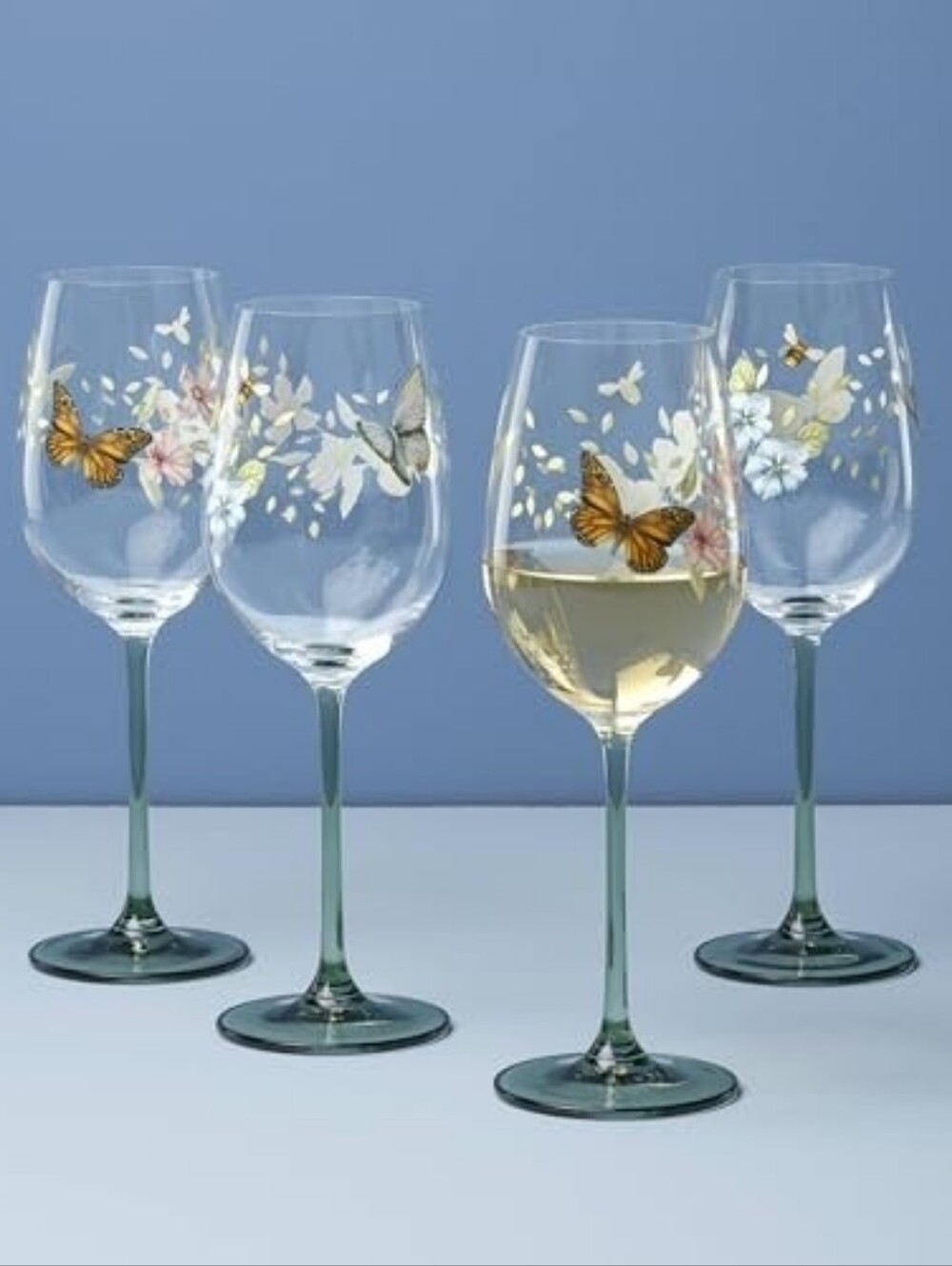 LenoxButterfly Meadow Wine Glasses, Set of 2
